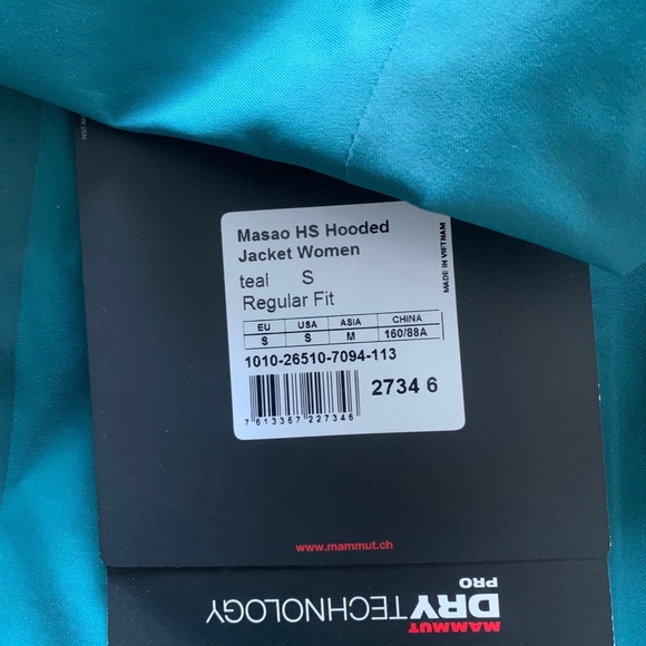 BNWT Women's small Mammut Masao HS Hooded Jacket - Picture 3 of 3